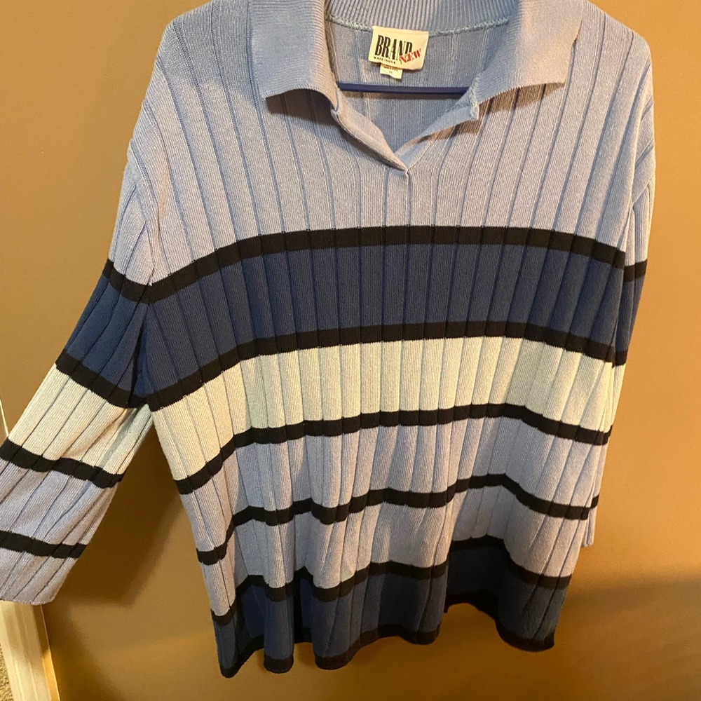 Blue Striped Sweater